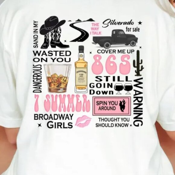 Country Music Shirt, Concert Tee, Cowgirl Shirts, Floral Rock Graphic Design - Picture 3 of 3
